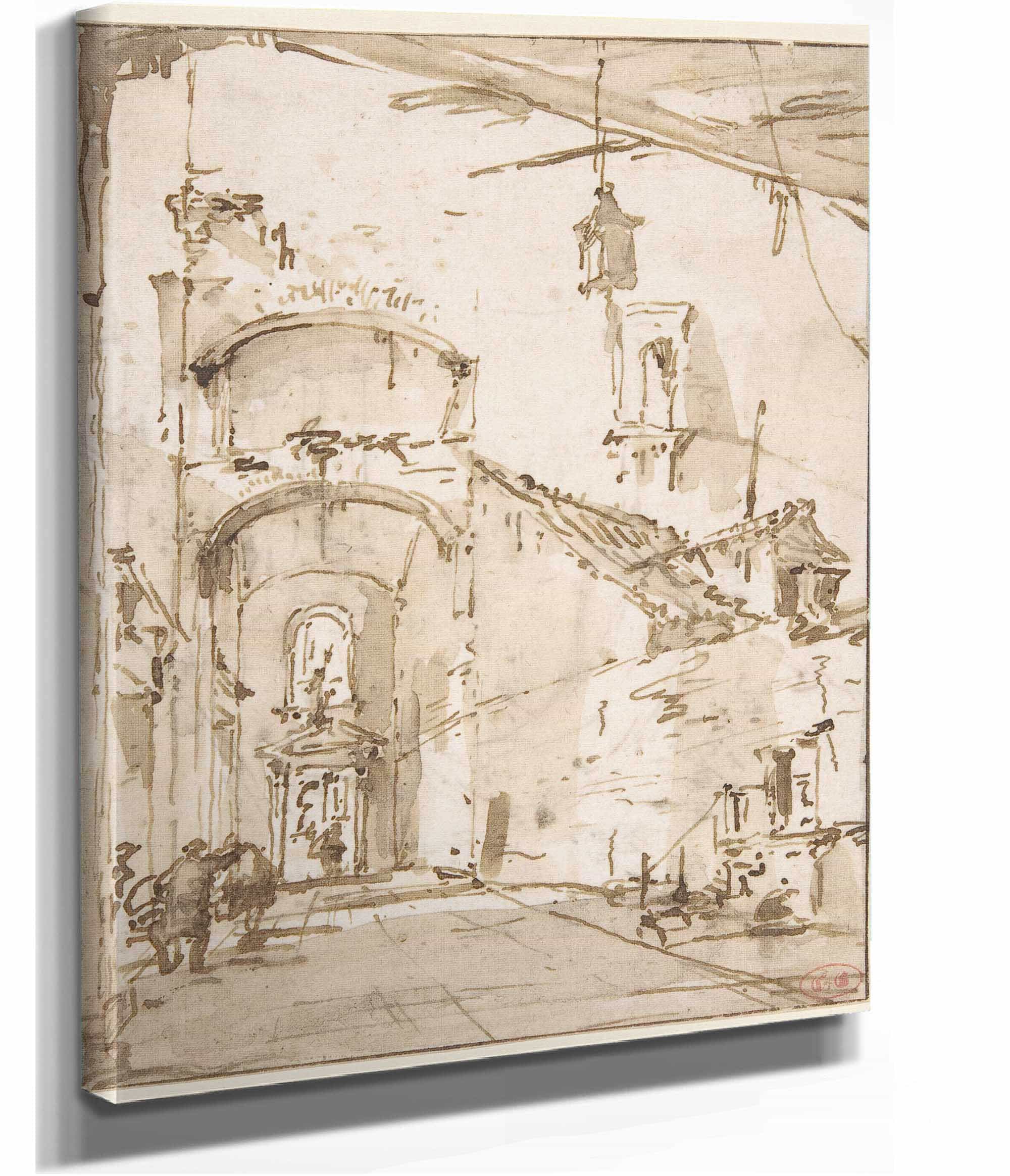 Architectural Capriccio A Vaulted Passageway Th Century by Francesco Guardi