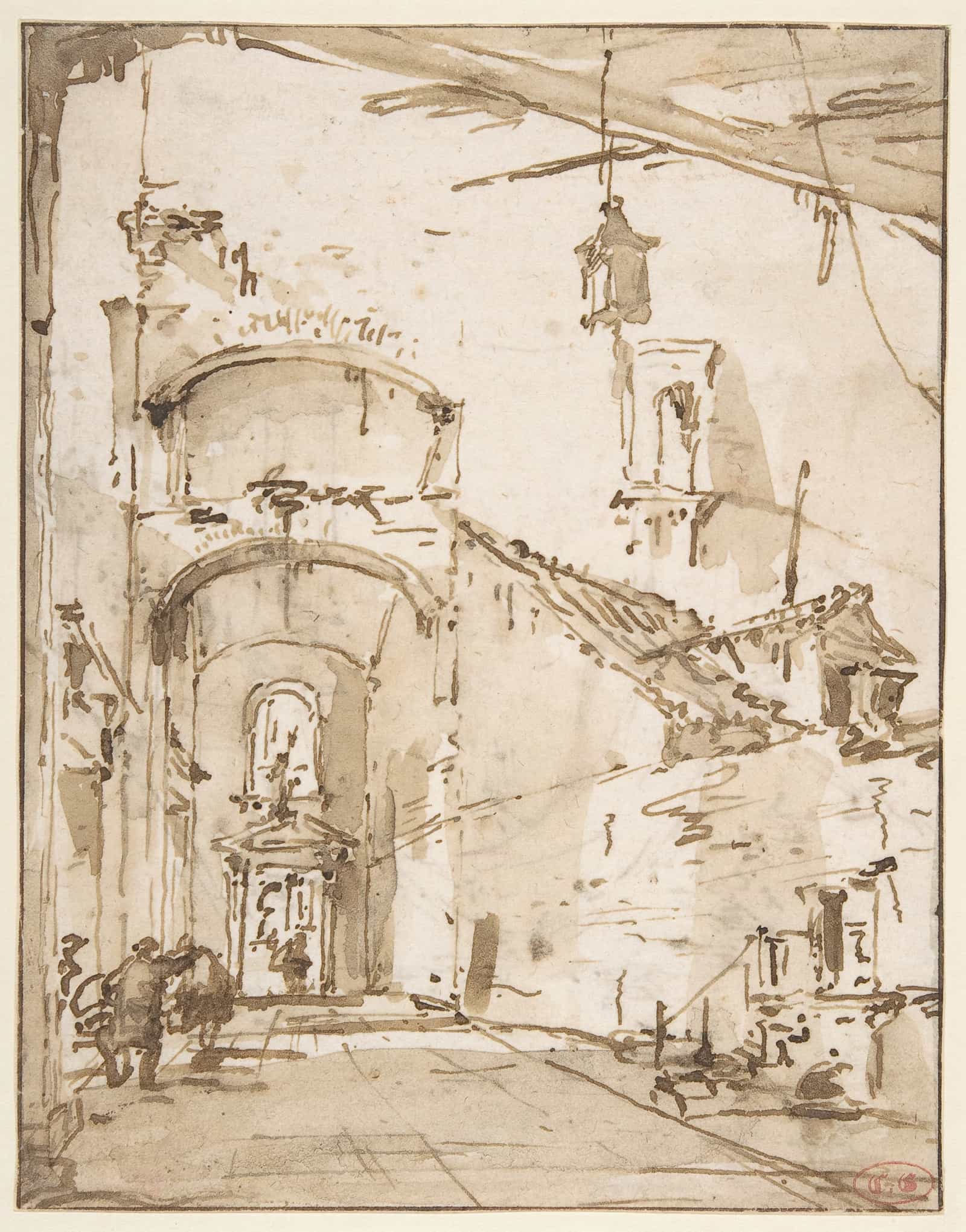 Architectural Capriccio A Vaulted Passageway Th Century by Francesco Guardi