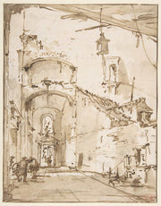 Architectural Capriccio A Vaulted Passageway Th Century by Francesco Guardi