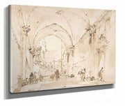 Architectural Capriccio Vaulted Passageway Leading To A Square by Francesco Guardi