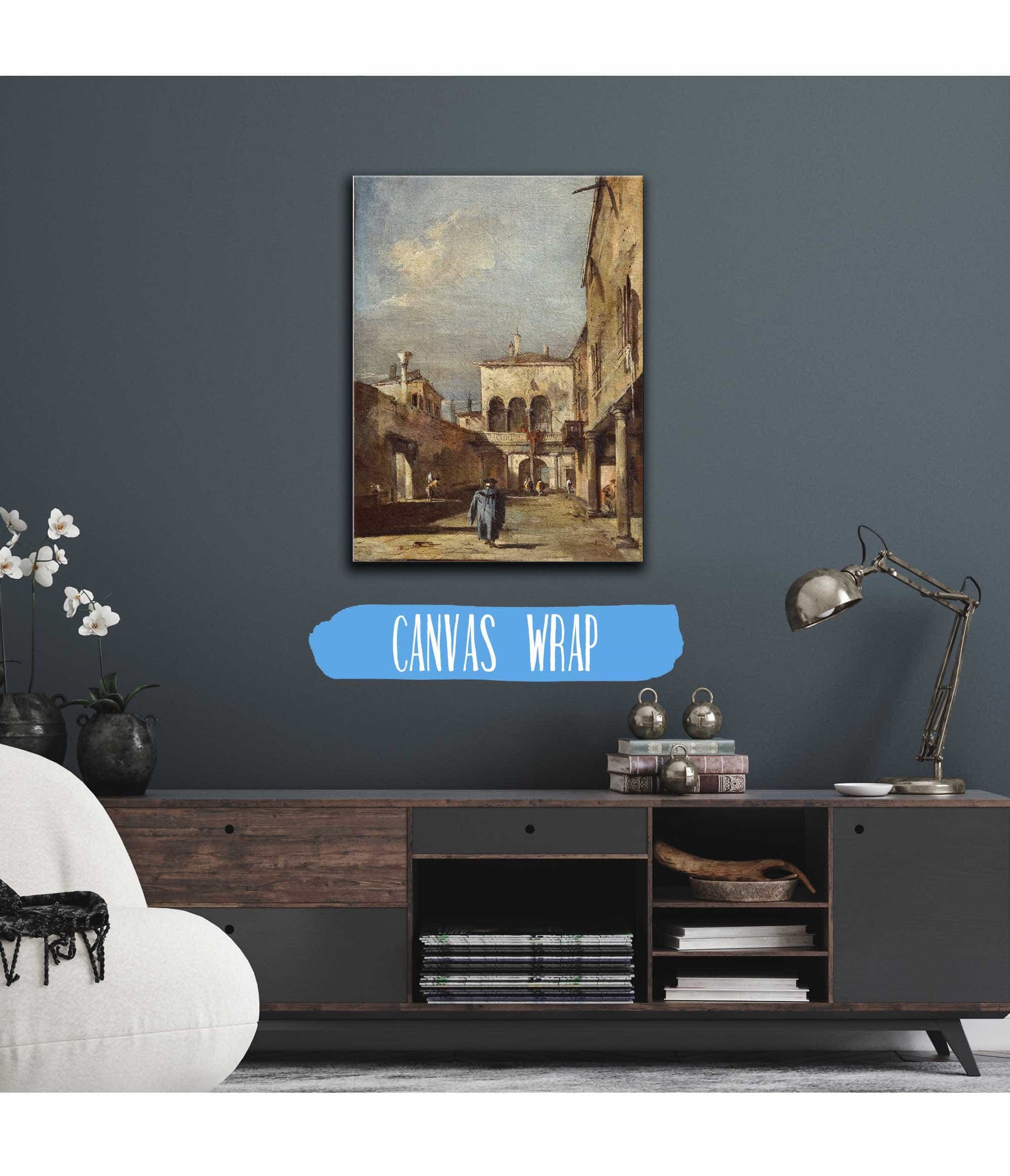 Architectural Fantasy With A Courtyard by Francesco Guardi