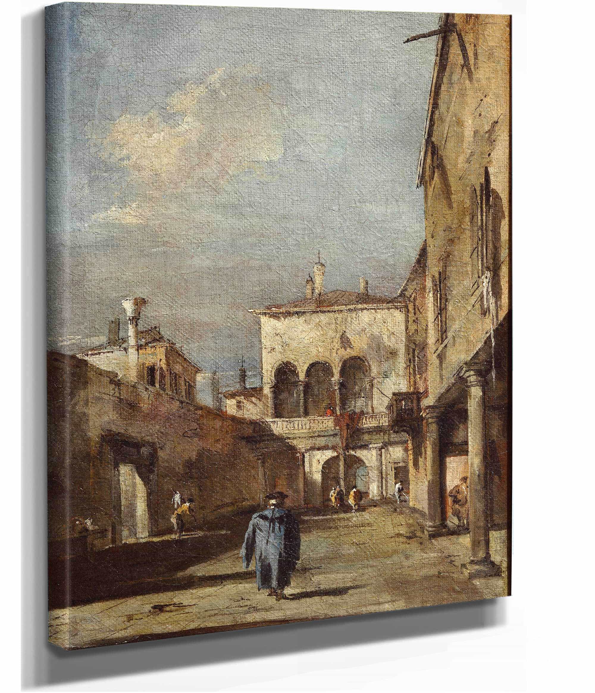 Architectural Fantasy With A Courtyard by Francesco Guardi
