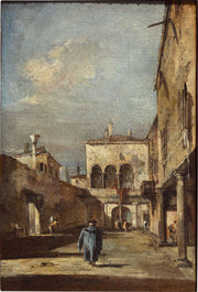 Architectural Fantasy With A Courtyard by Francesco Guardi