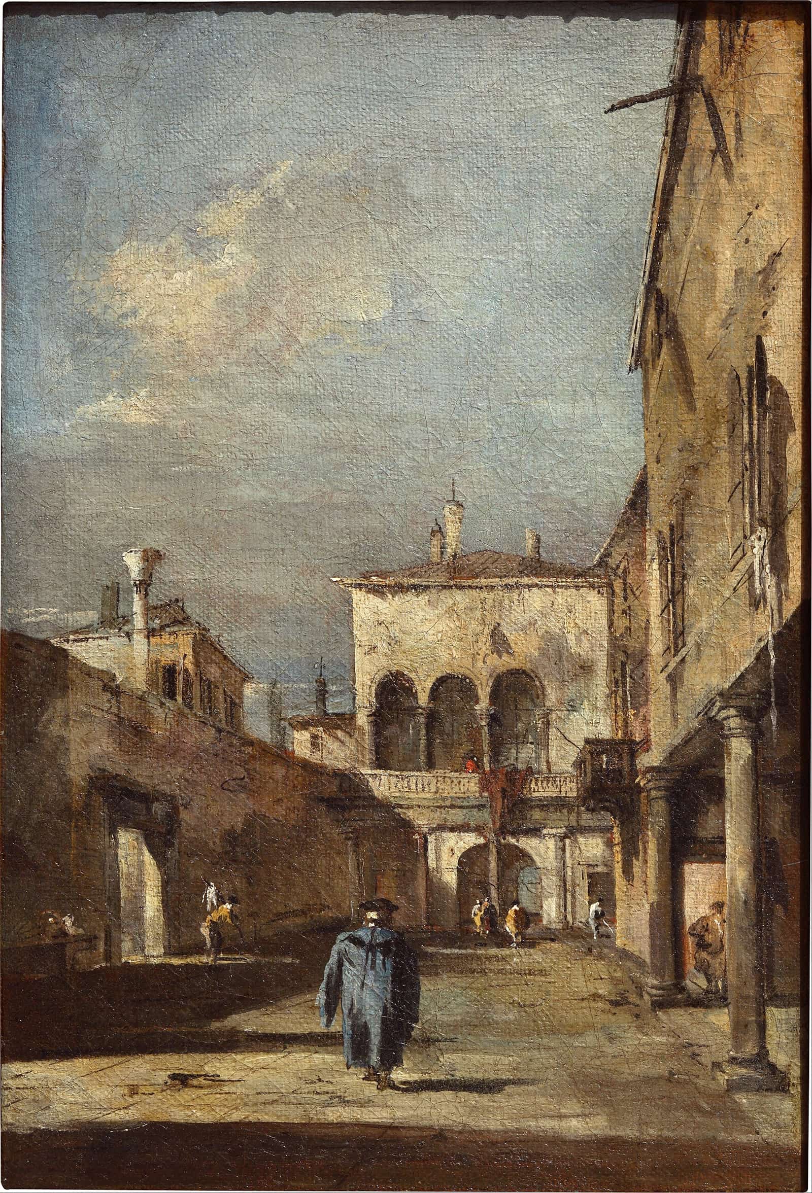 Architectural Fantasy With A Courtyard by Francesco Guardi
