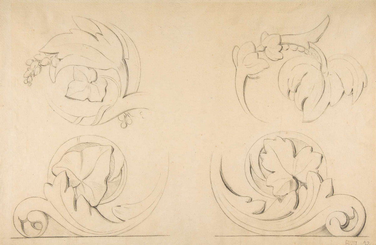 Architectural Motifs Four Rinceaux by Georges Seurat