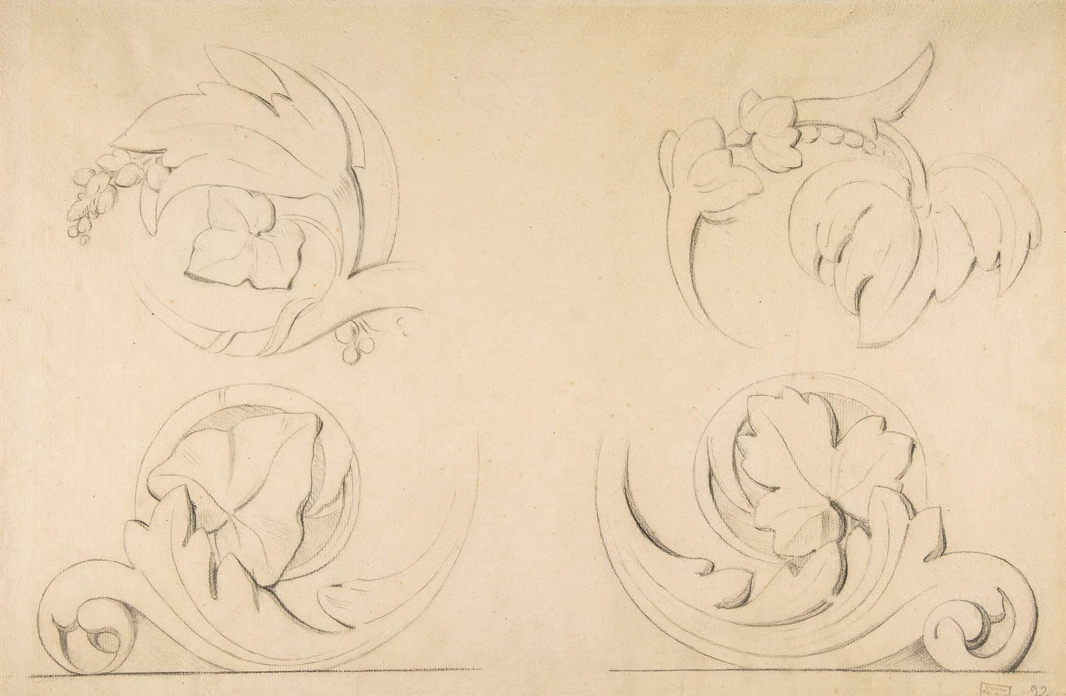 Architectural Motifs Four Rinceaux by Georges Seurat