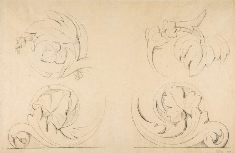 Architectural Motifs Four Rinceaux by Georges Seurat