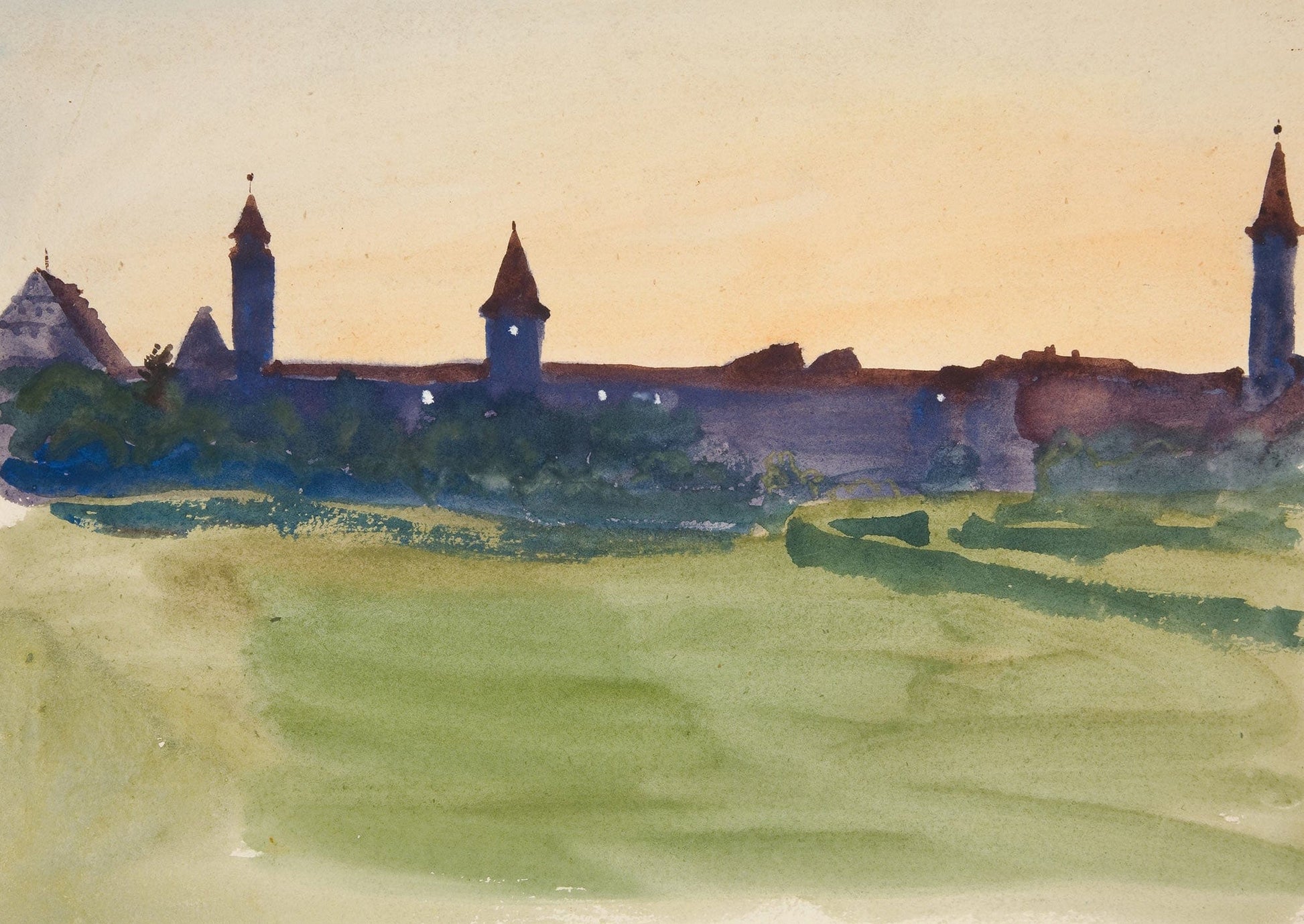 Architectural Study View Of A Walled City by Edwin Austin Abbey