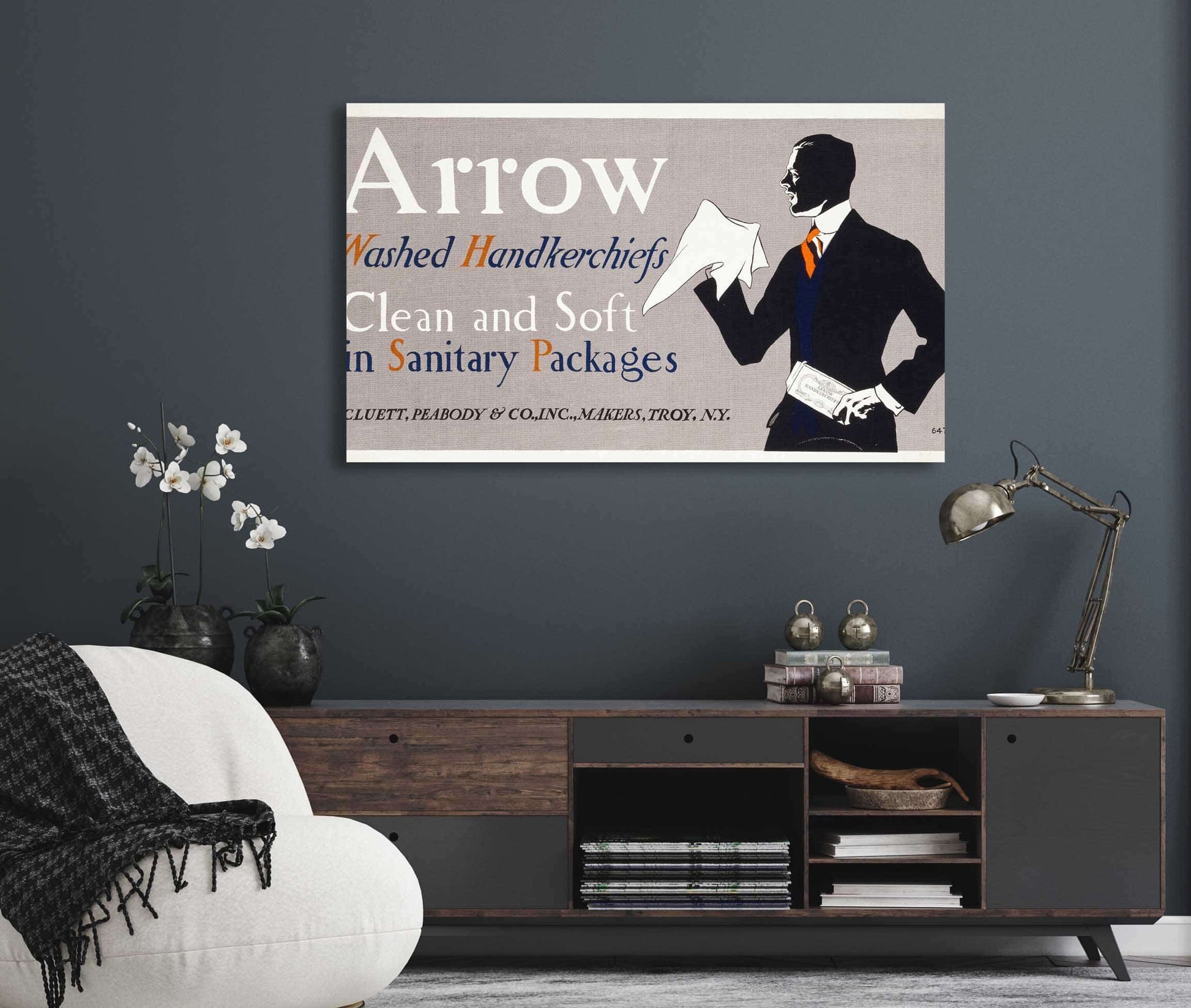 Arrow Washed Handkerchiefs Clean And Soft In Sanitary Packages by Edward Penfield