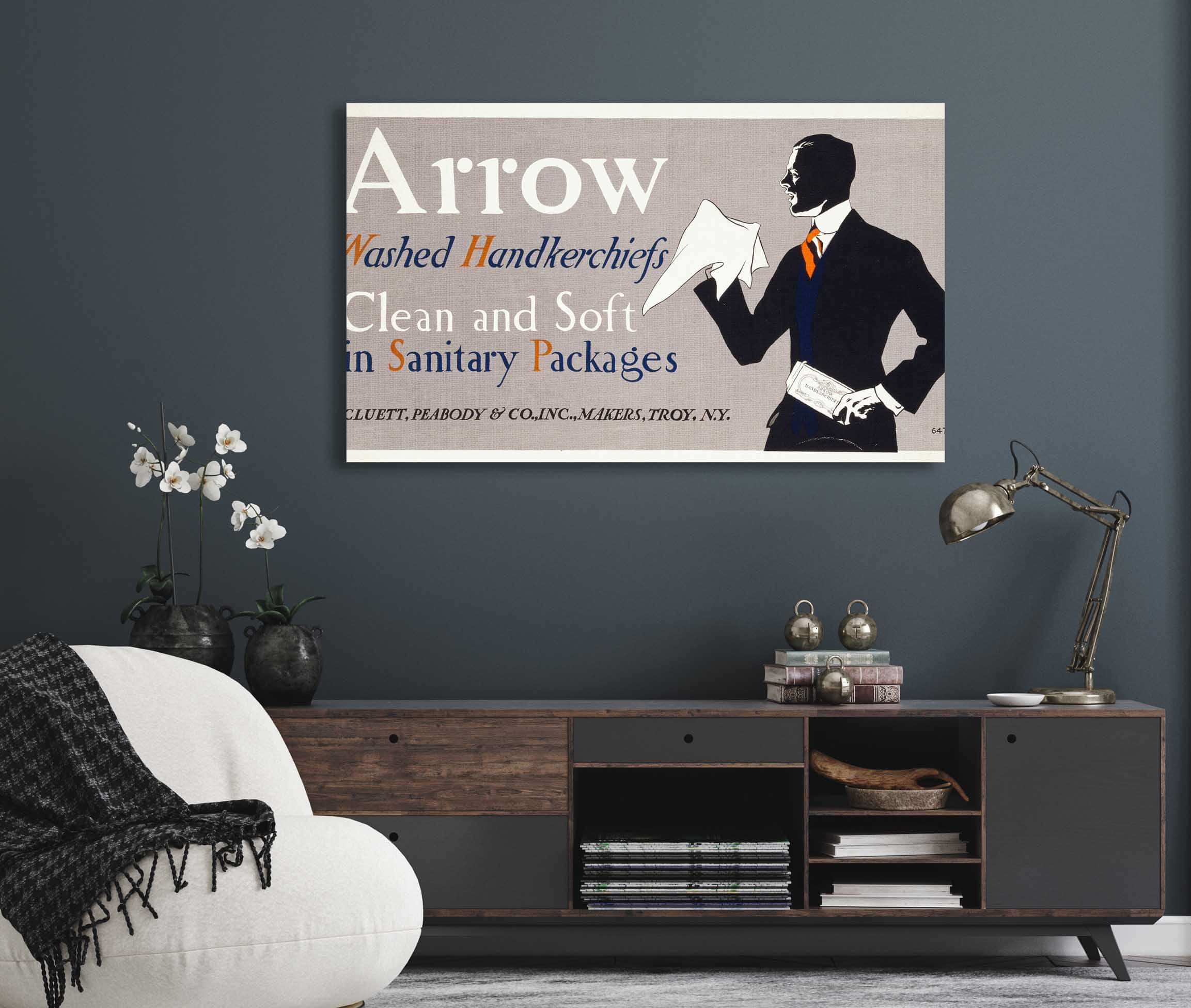 Arrow Washed Handkerchiefs Clean And Soft In Sanitary Packages by Edward Penfield