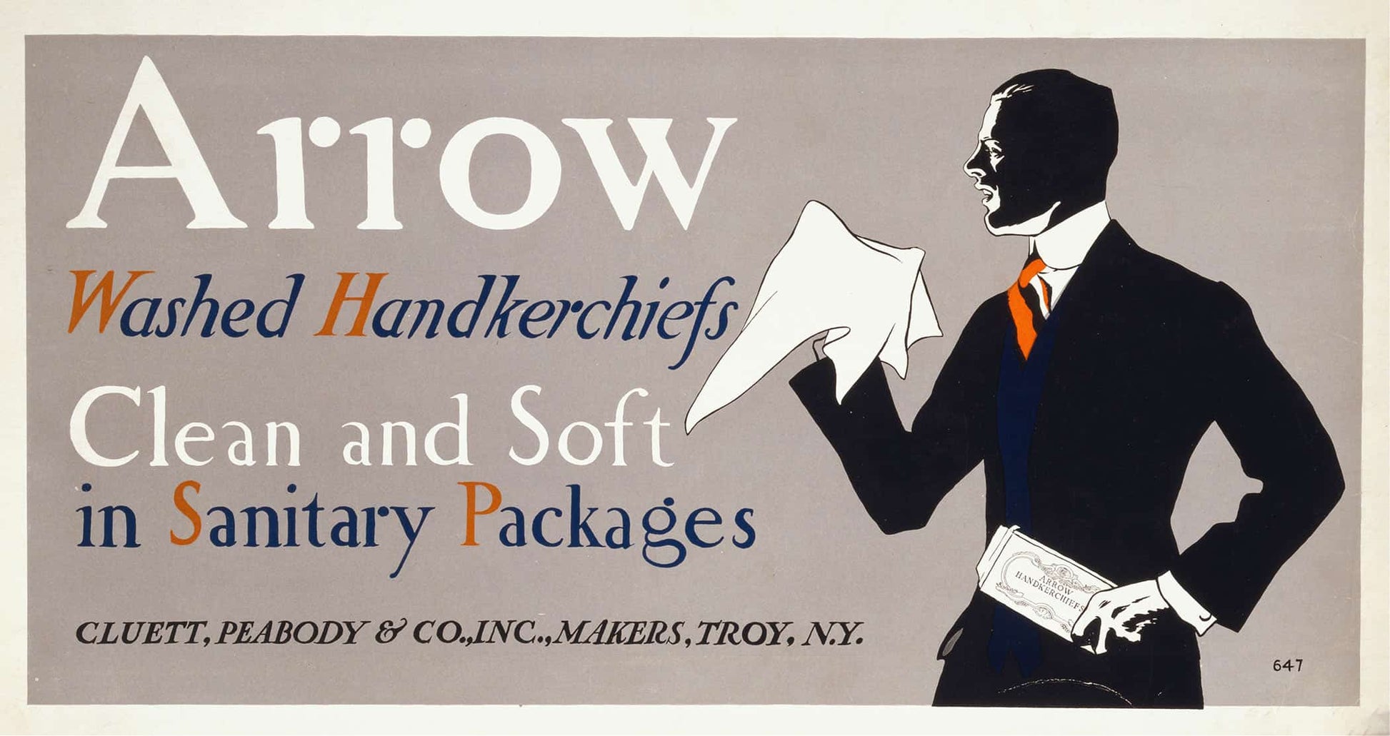 Arrow Washed Handkerchiefs Clean And Soft In Sanitary Packages by Edward Penfield