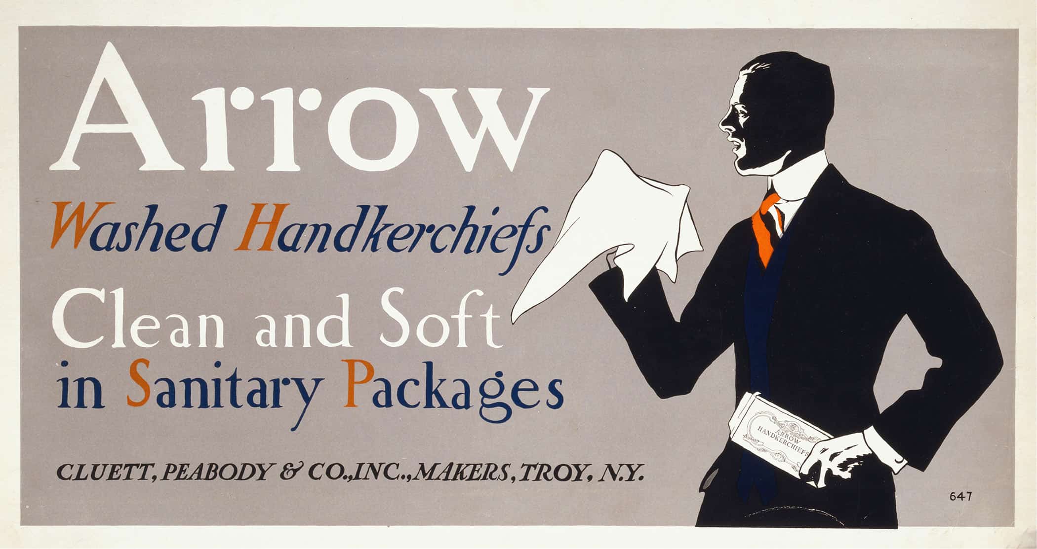 Arrow Washed Handkerchiefs Clean And Soft In Sanitary Packages by Edward Penfield