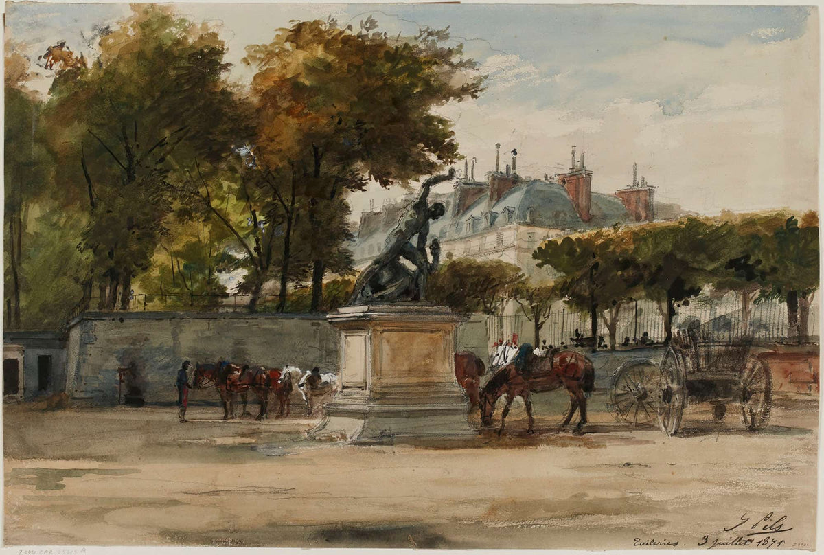 Artilleurs Aux Tuileries Juillet by Isidore Pils