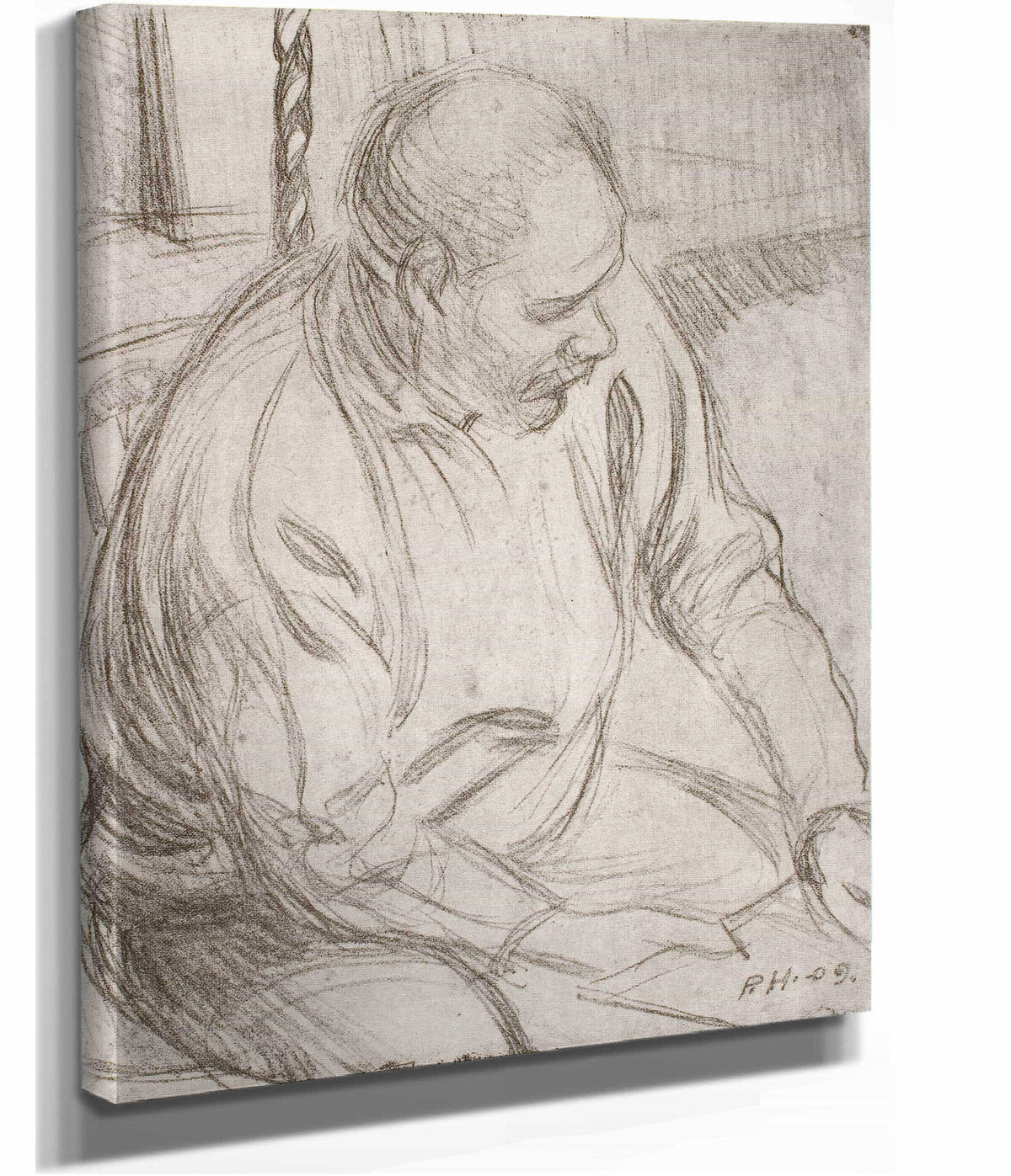 Arttu Sitting By The Fireplace by Pekka Halonen