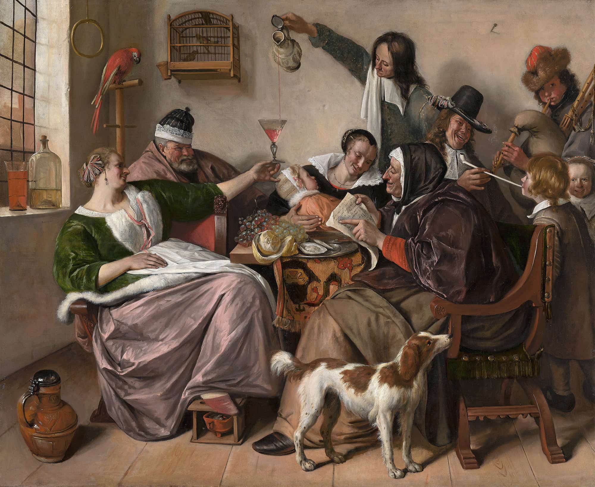 As The Old Singso Pipe The Young by Jan Steen