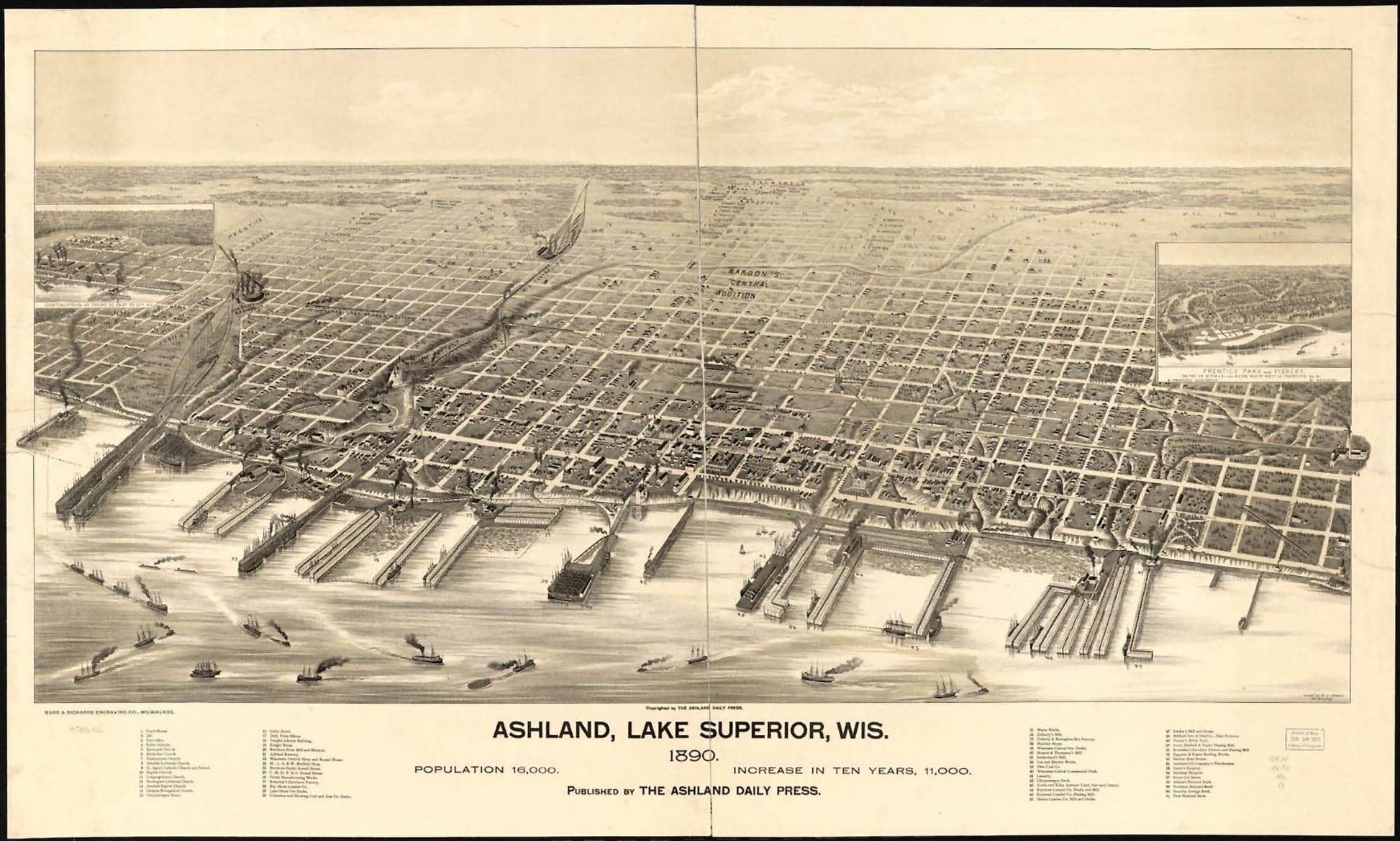 Ashland Lake Superior Wis 1890  State Of Wisconsin