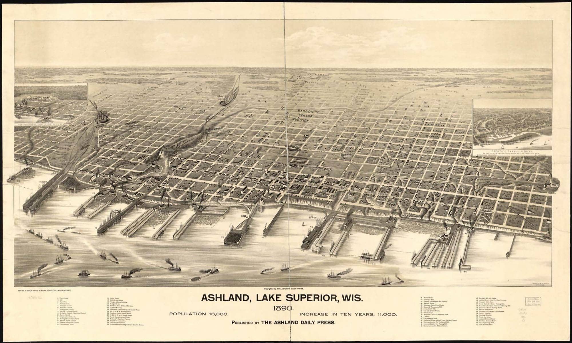 Ashland Lake Superior Wis 1890  State Of Wisconsin