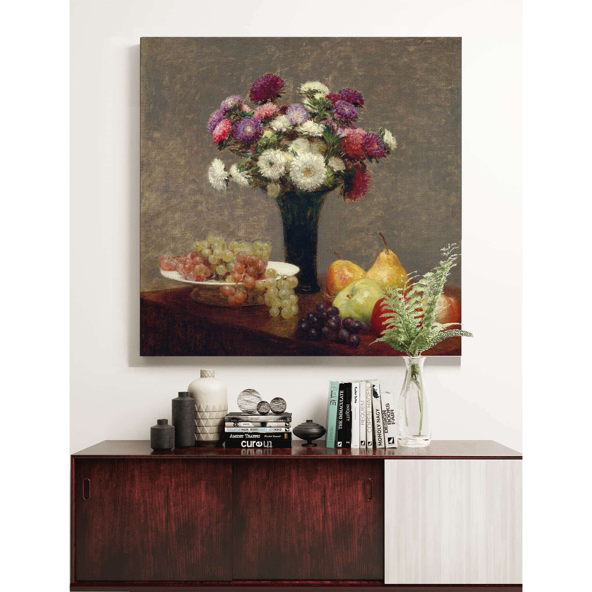 Asters And Fruit On A Table by Henri Fantin Latour