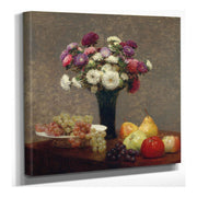 Asters And Fruit On A Table by Henri Fantin Latour