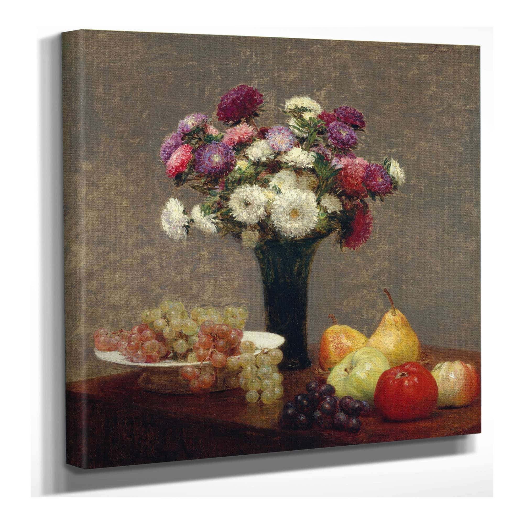 Asters And Fruit On A Table by Henri Fantin Latour
