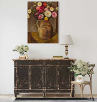 Asters And Zinnias In A Clay Jug by Tadeusz Makowski