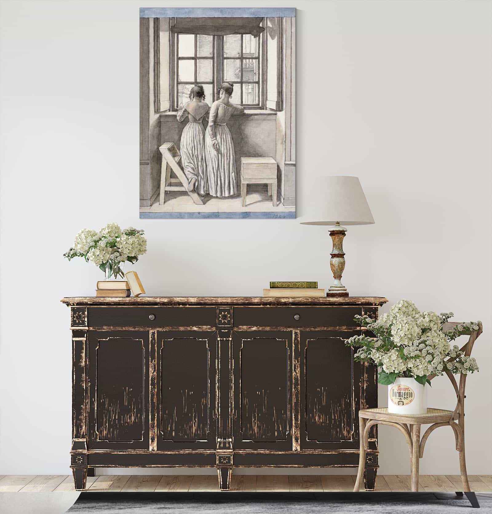 At A Window In The Artists Studio by Christoffer Wilhelm Eckersberg