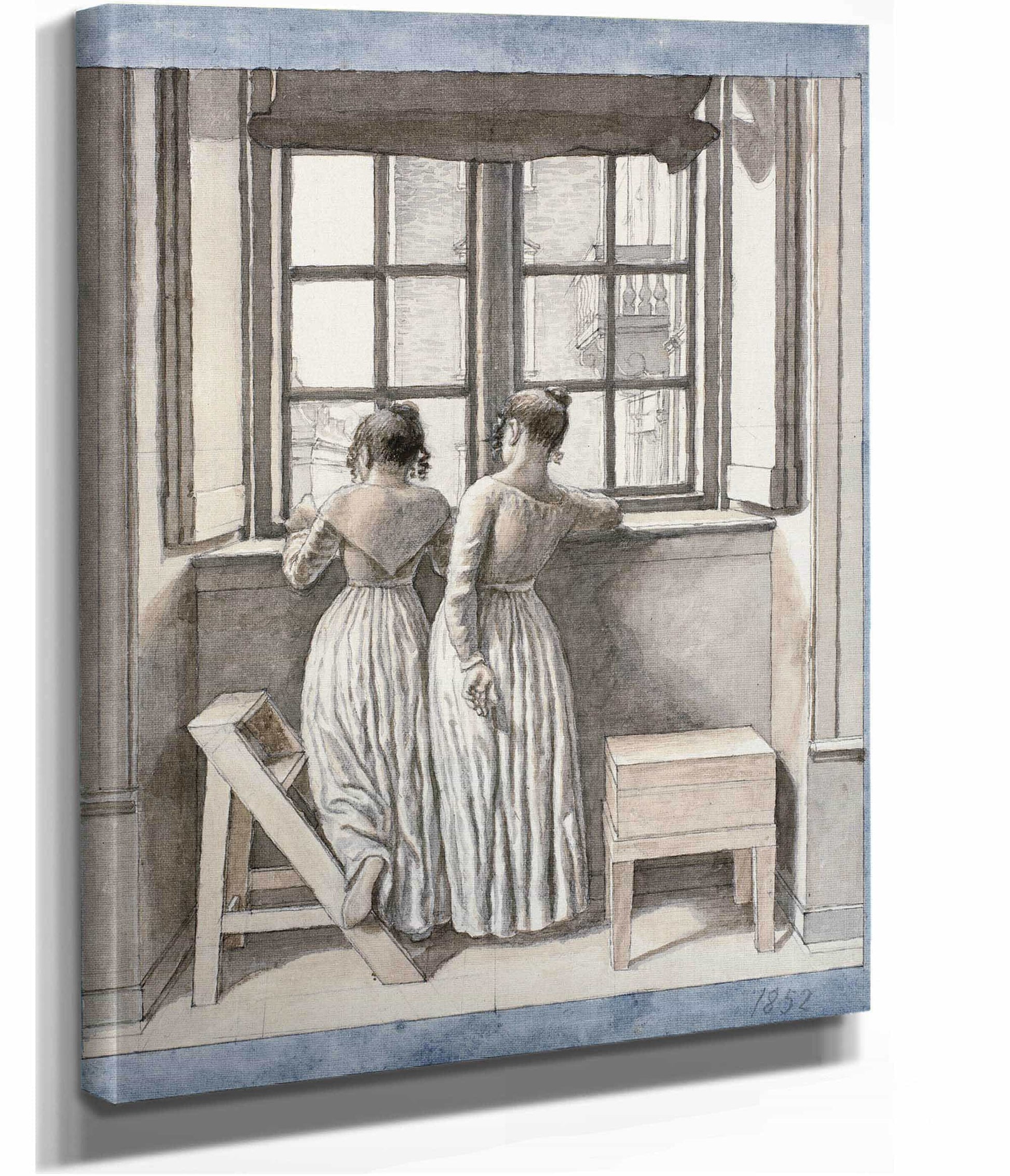At A Window In The Artists Studio by Christoffer Wilhelm Eckersberg