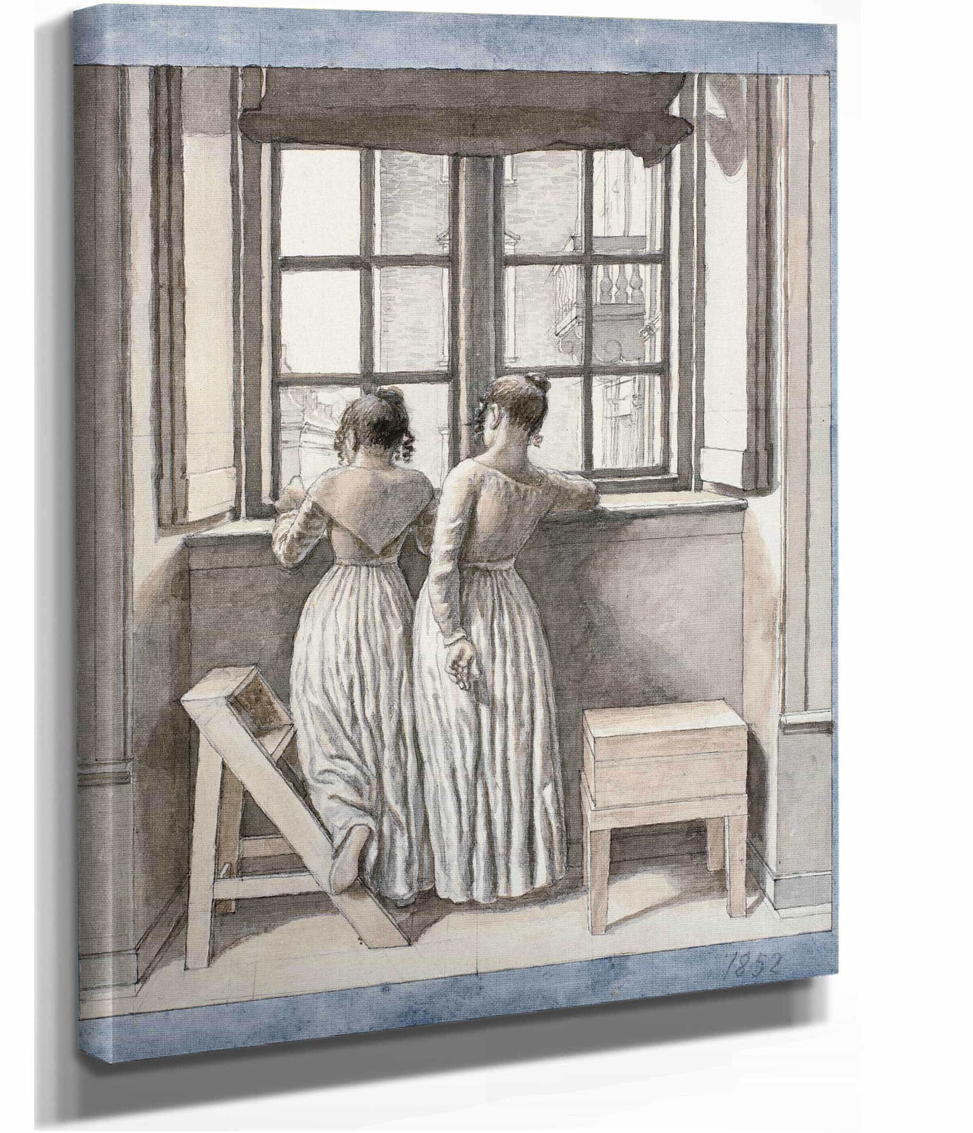 At A Window In The Artists Studio by Christoffer Wilhelm Eckersberg
