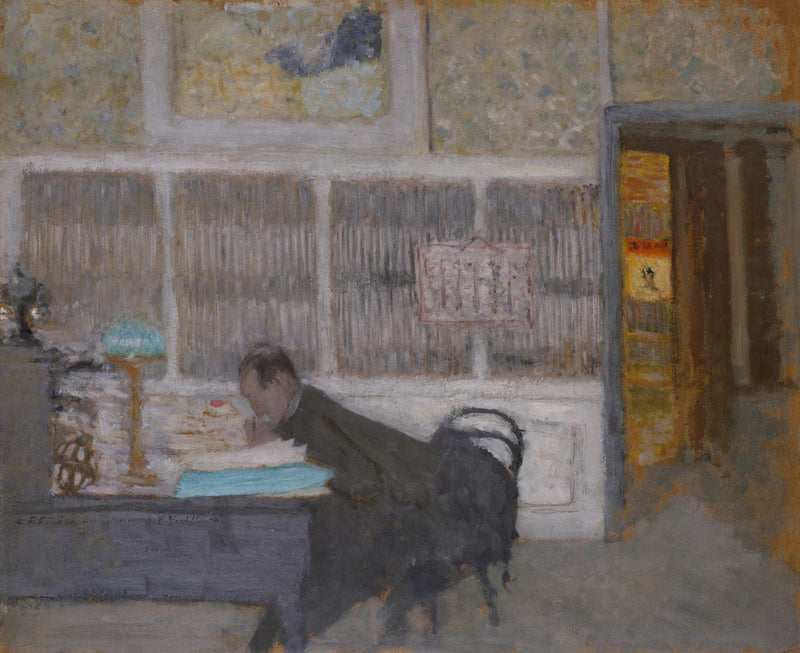 At The Revue Blanche Portrait Of Felix Feneon by Edouard Vuillard