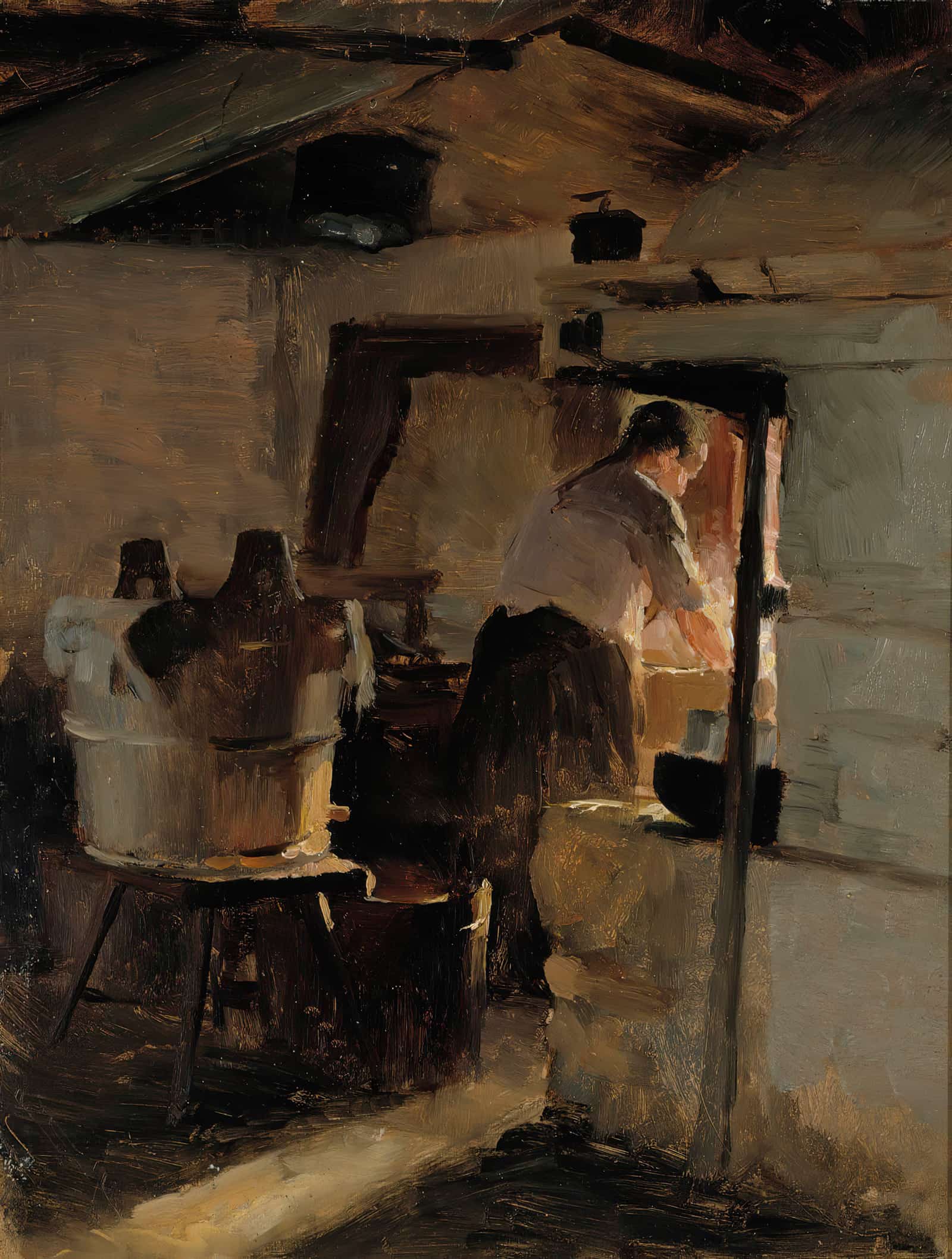 At The Stove by Albert Edelfelt