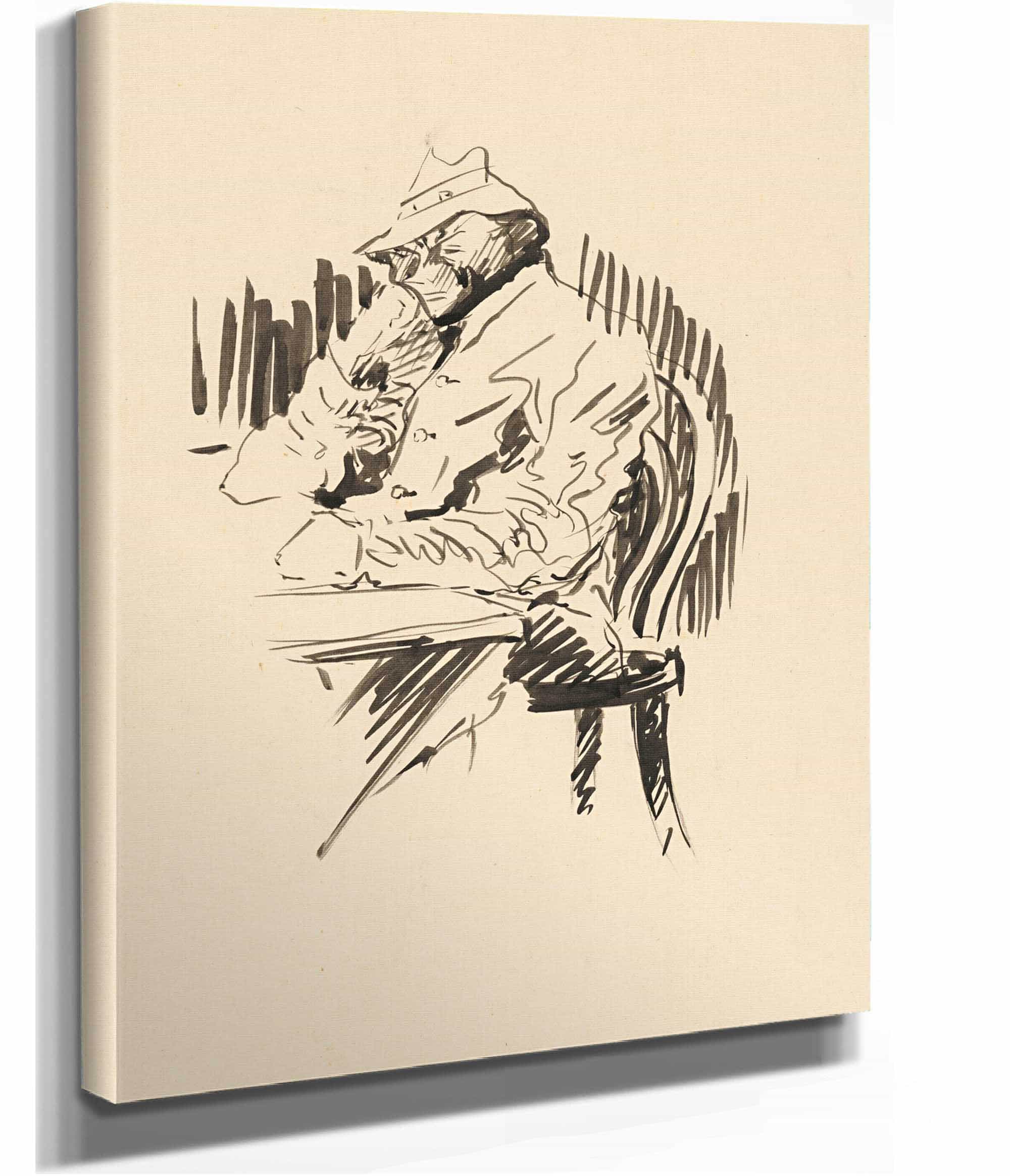 At The Table Study by Arnold Peter Weisz Kubincan