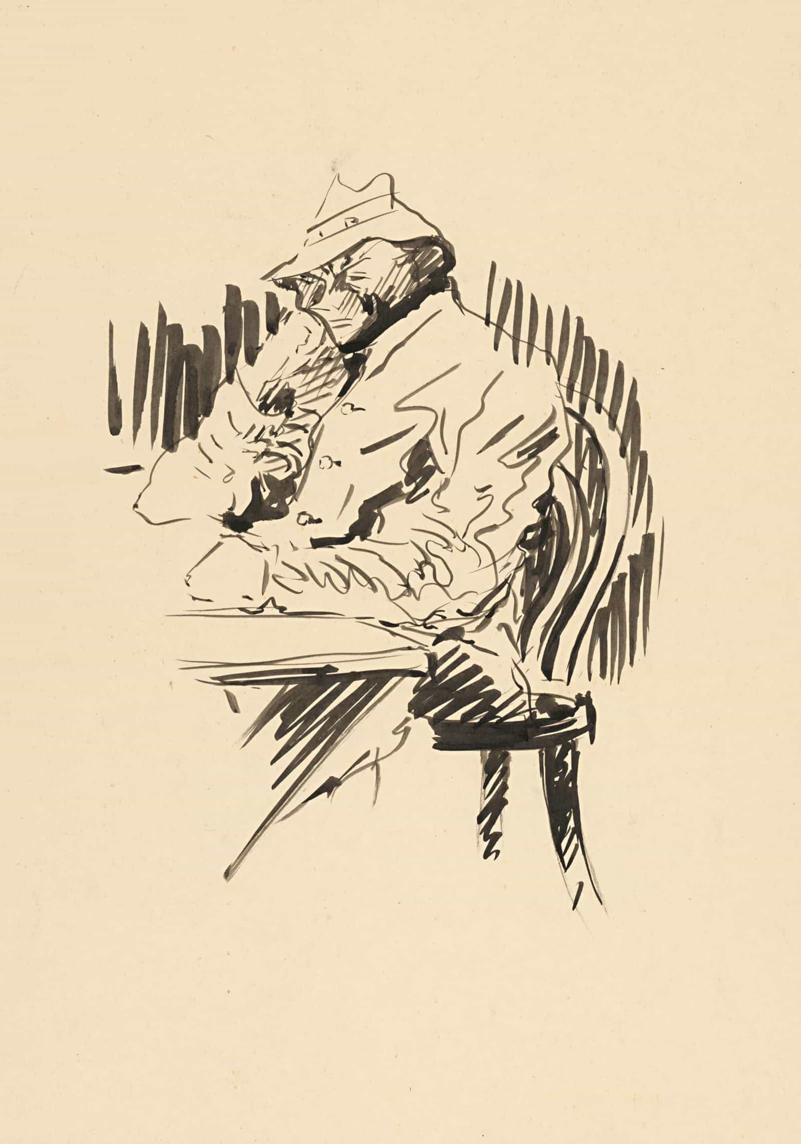 At The Table Study by Arnold Peter Weisz Kubincan