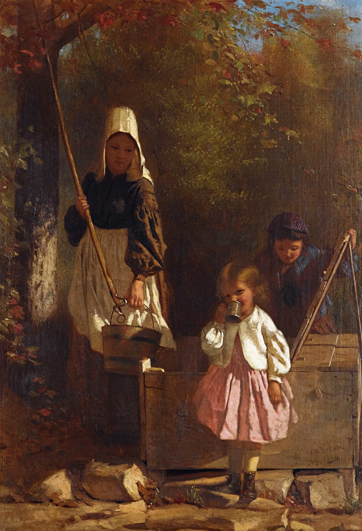 At The Well by John George Brown