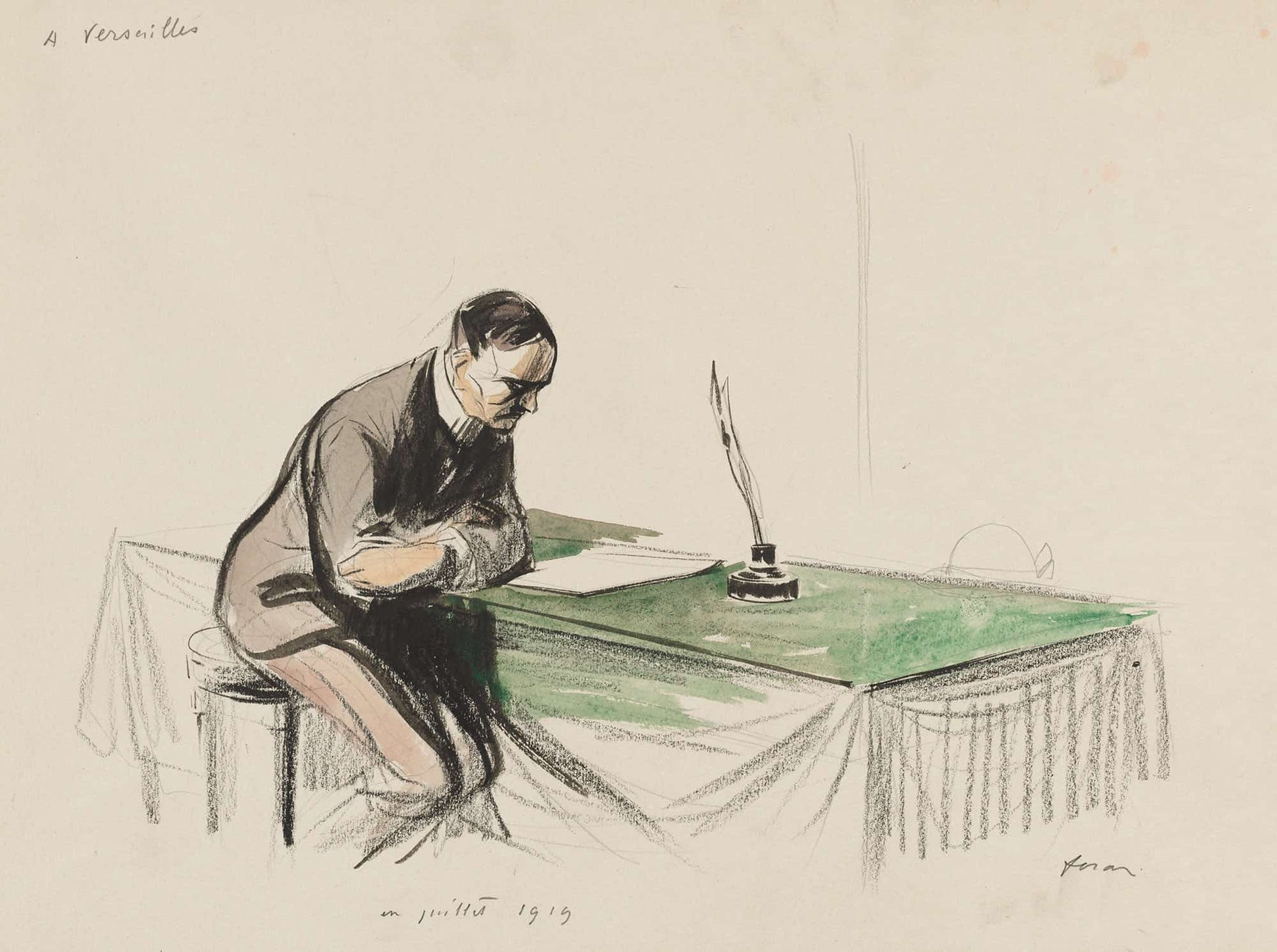 At Versailles July by Jean Louis Forain