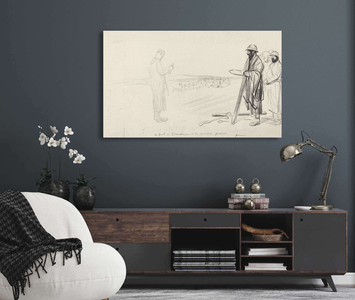 Au Front De Champagne Les Dernieres Prieres by Jean Louis Forain