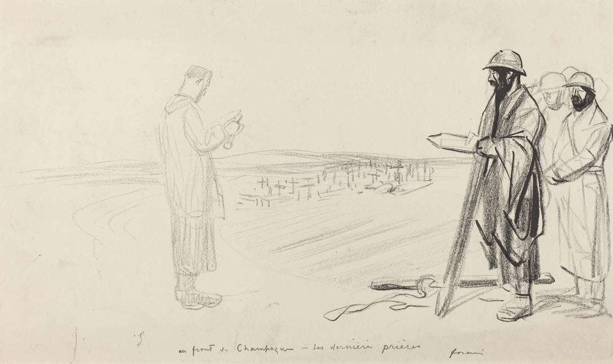 Au Front De Champagne Les Dernieres Prieres by Jean Louis Forain