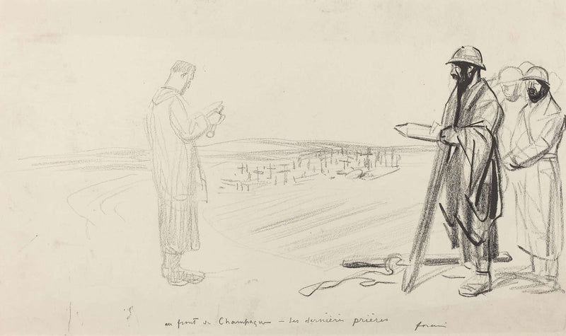 Au Front De Champagne Les Dernieres Prieres by Jean Louis Forain