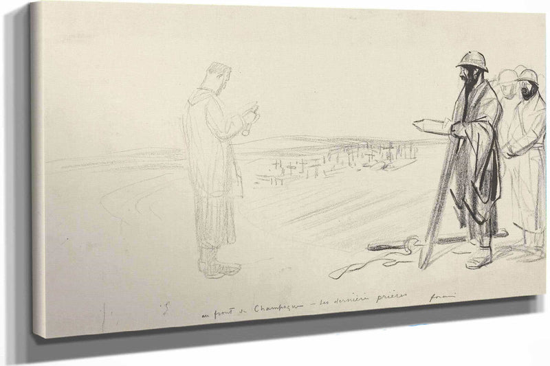 Au Front De Champagne Les Dernieres Prieres by Jean Louis Forain