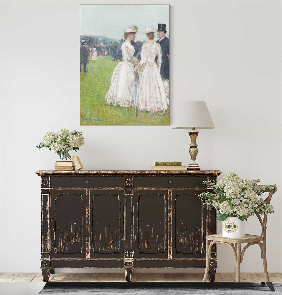 Au Grand Prix De Paris At The Grand Prix De Paris by Childe Hassam