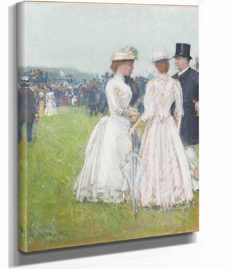 Au Grand Prix De Paris At The Grand Prix De Paris by Childe Hassam