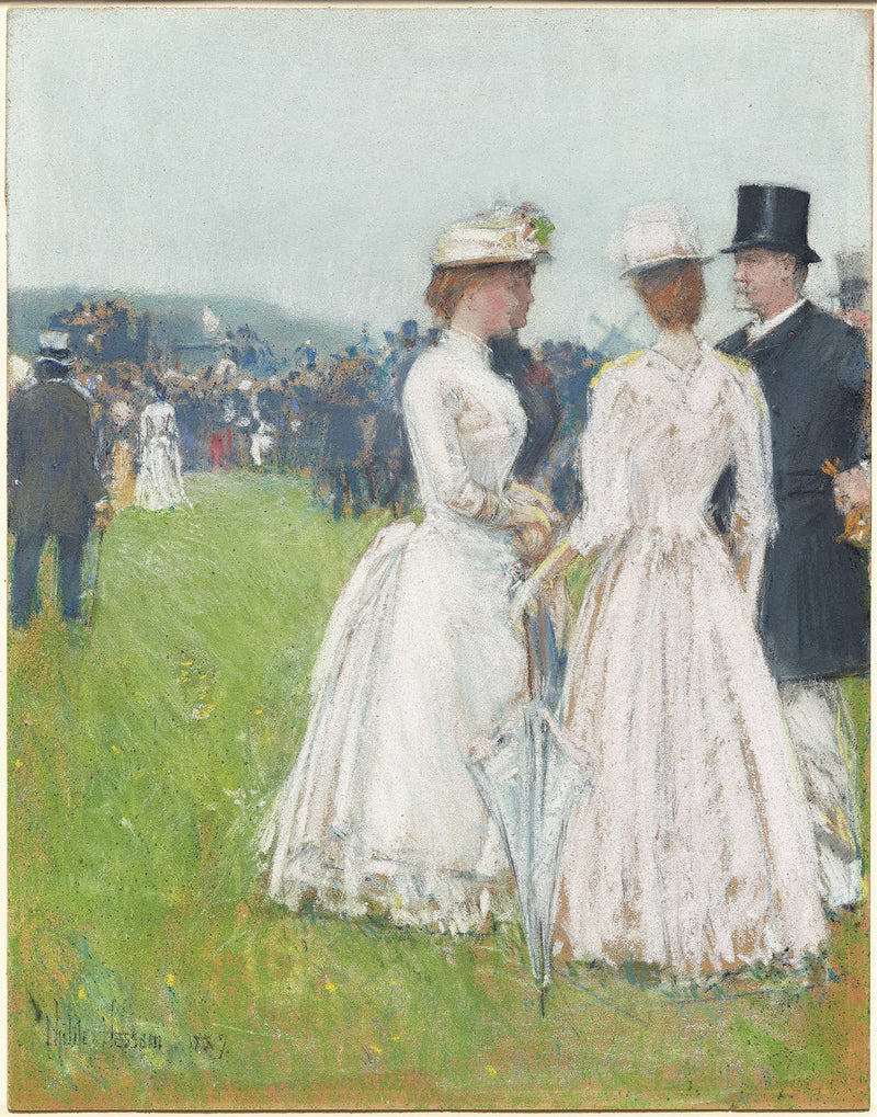 Au Grand Prix De Paris At The Grand Prix De Paris by Childe Hassam