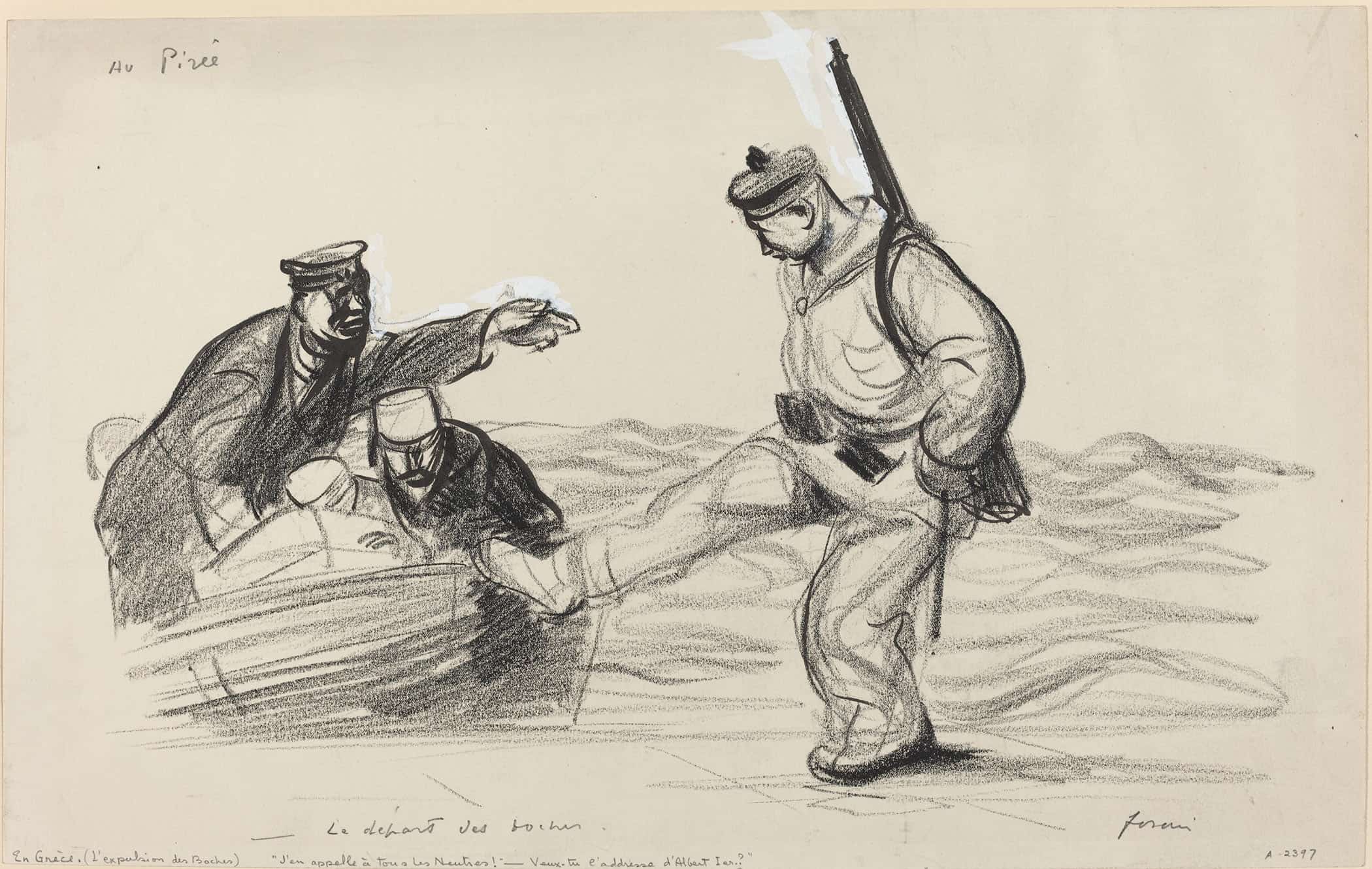 Au Piree Le Depart Des Boches by Jean Louis Forain