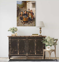 Auf Dem Schulweg Going To School by Franz Von Defregger