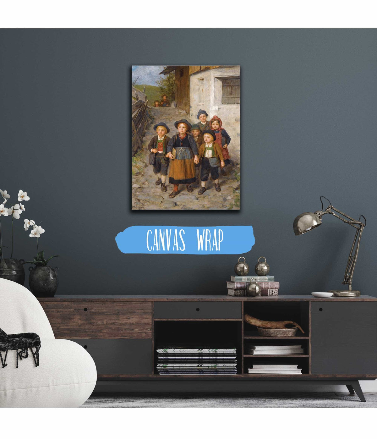 Auf Dem Schulweg Going To School by Franz Von Defregger