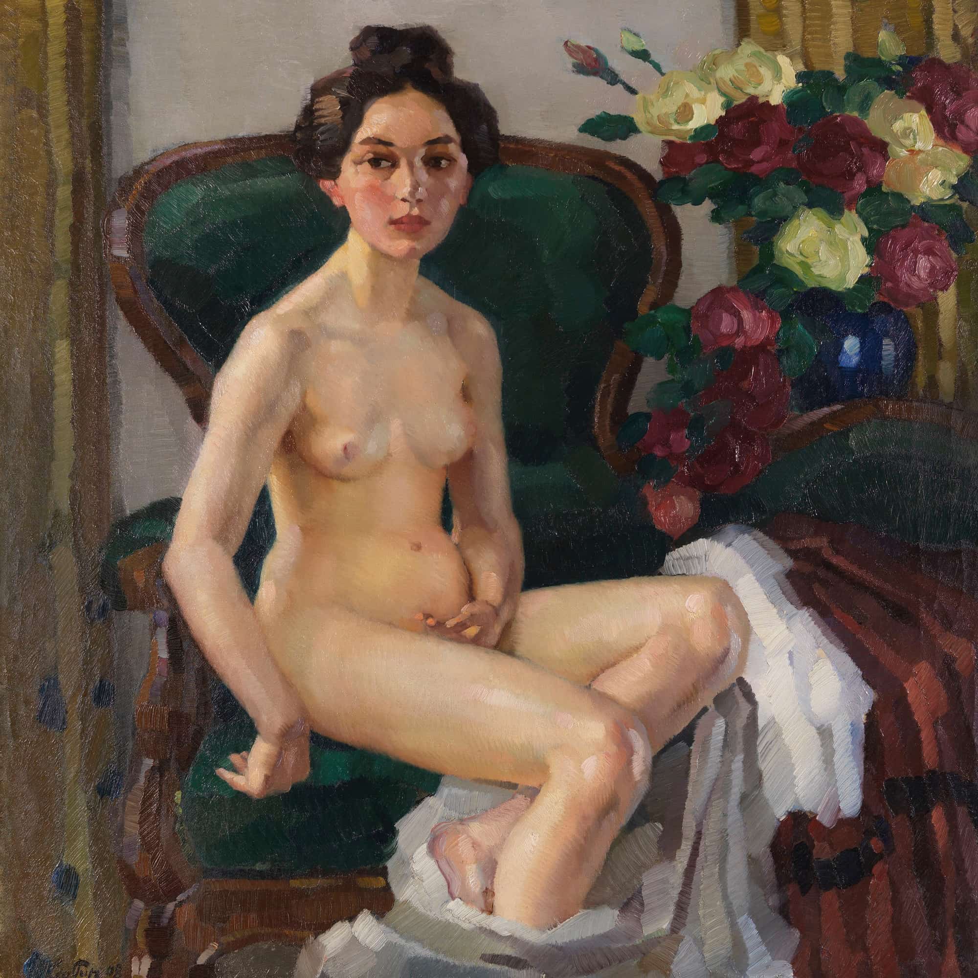 Auf Dem Sofa Ii Gusti by Leo Putz