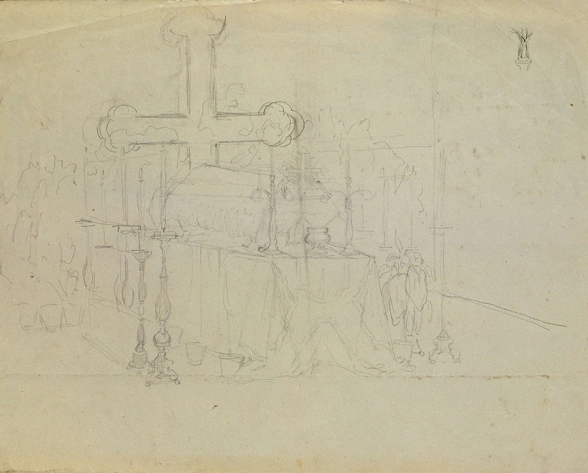 Aufbahrung Der Juliana Krafft Und Ihrer Tochter Ludovica by Johann Peter Krafft