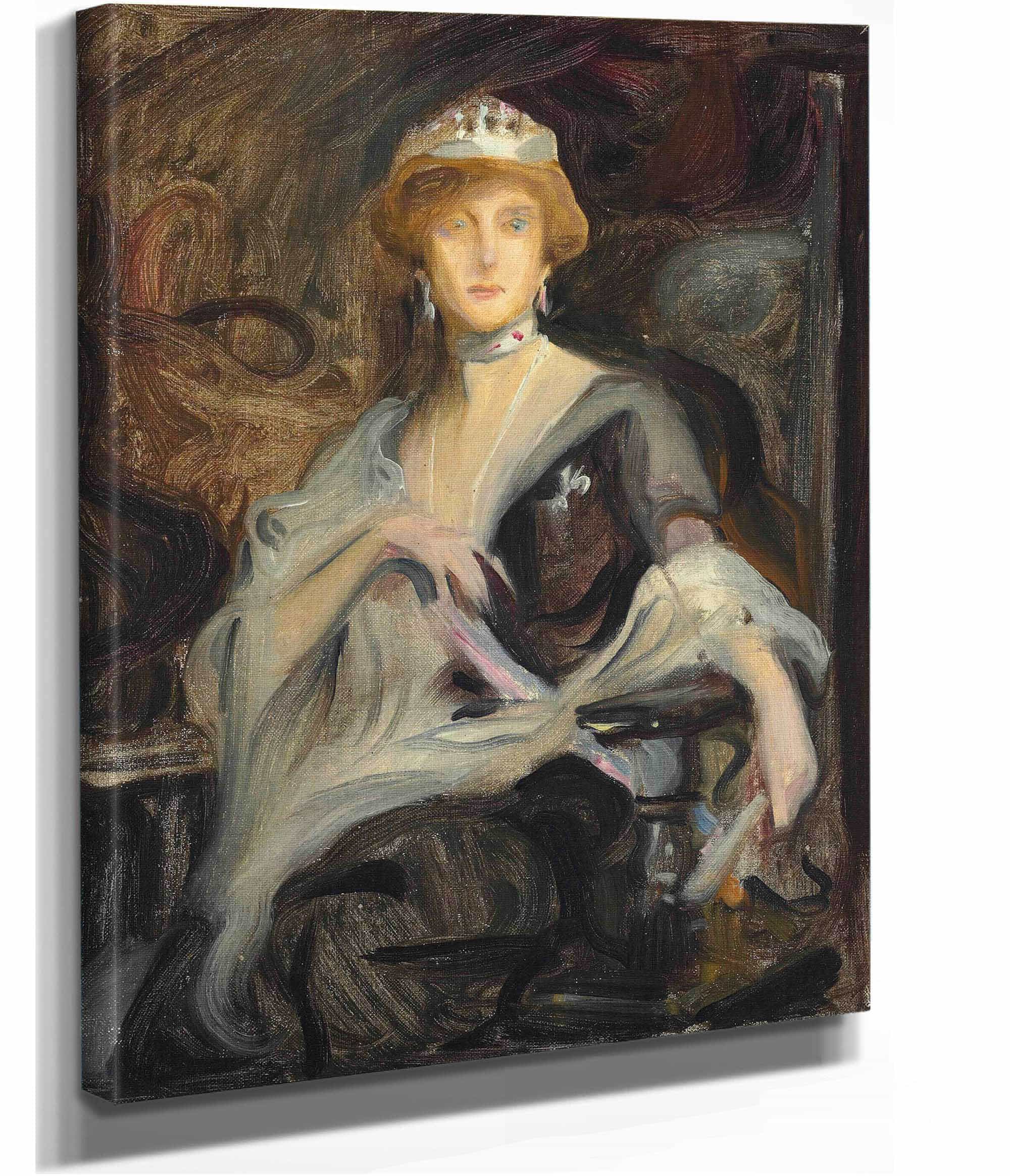 Auguste Victoria Queen Of Portugal In Exile A Study by Philip Alexius De Laszlo