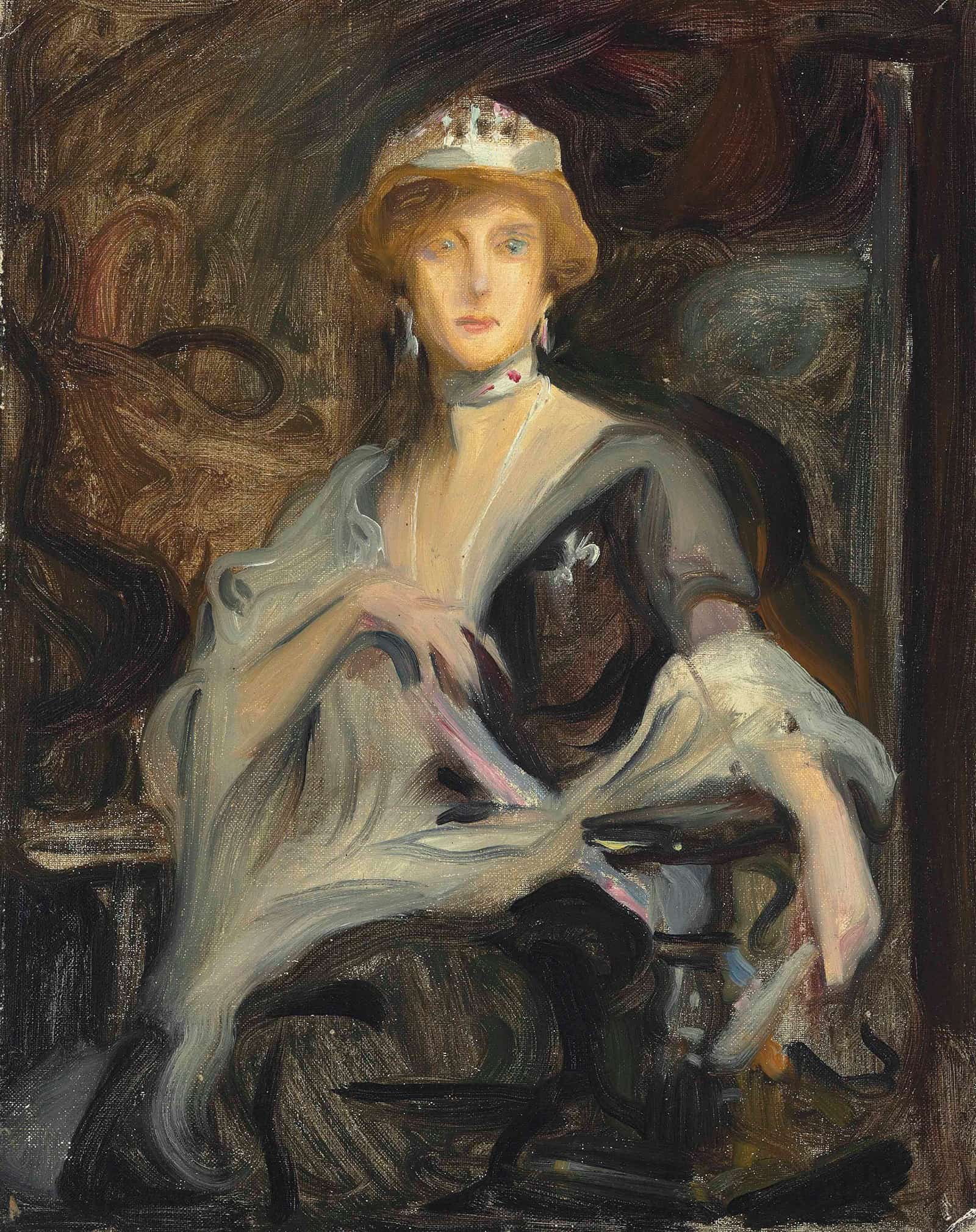 Auguste Victoria Queen Of Portugal In Exile A Study by Philip Alexius De Laszlo