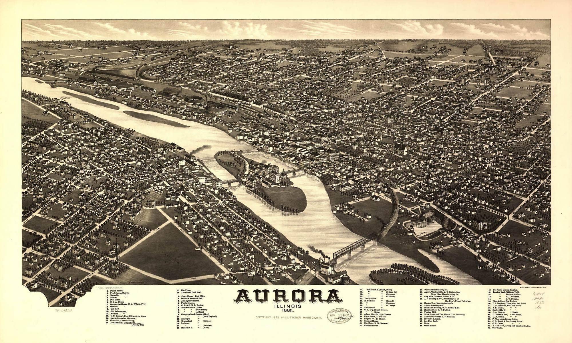 Aurora Illinois 1882  State Of Illinois