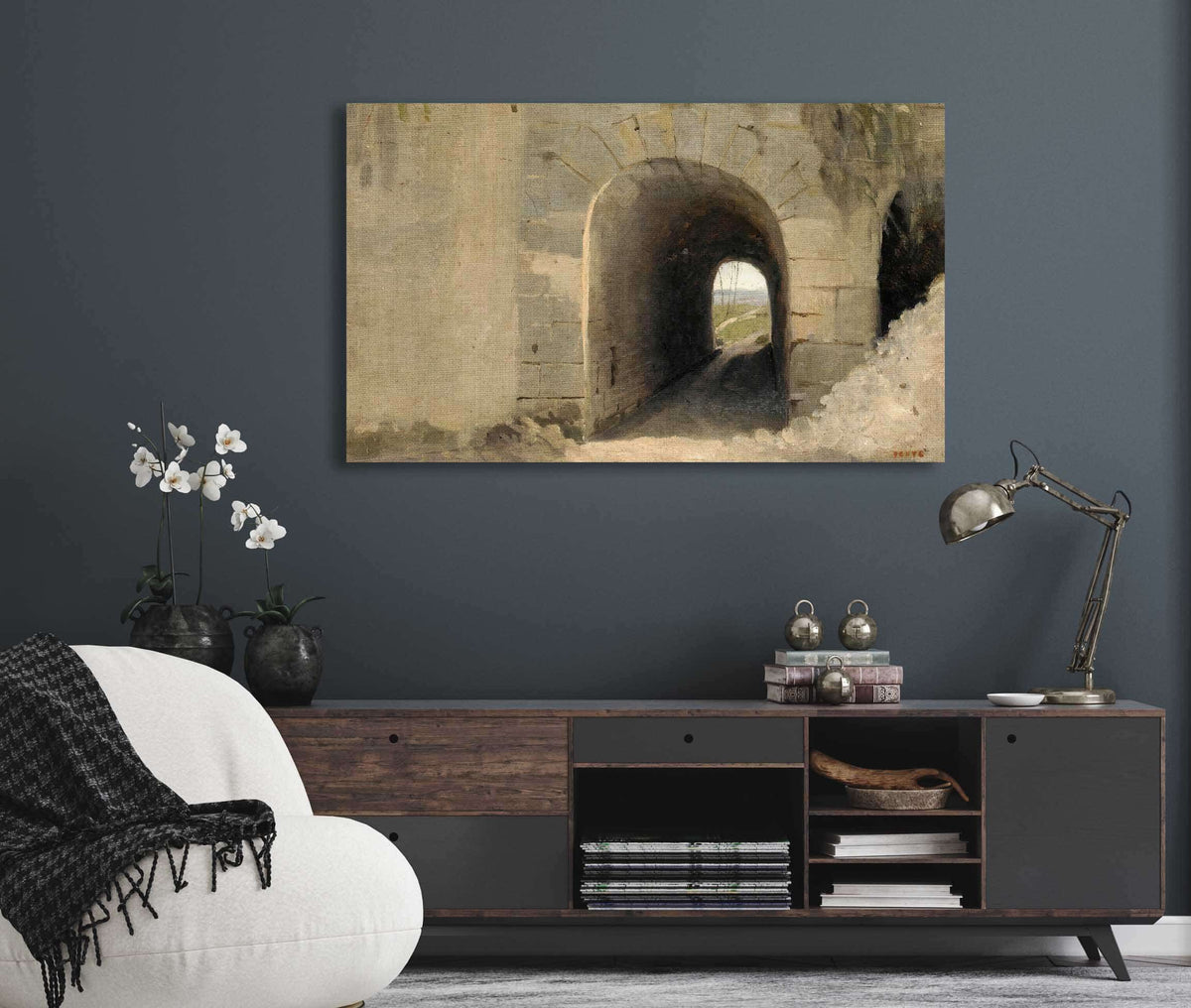 Auteuil Un Passage Voute by Jean Baptiste Camille Corot